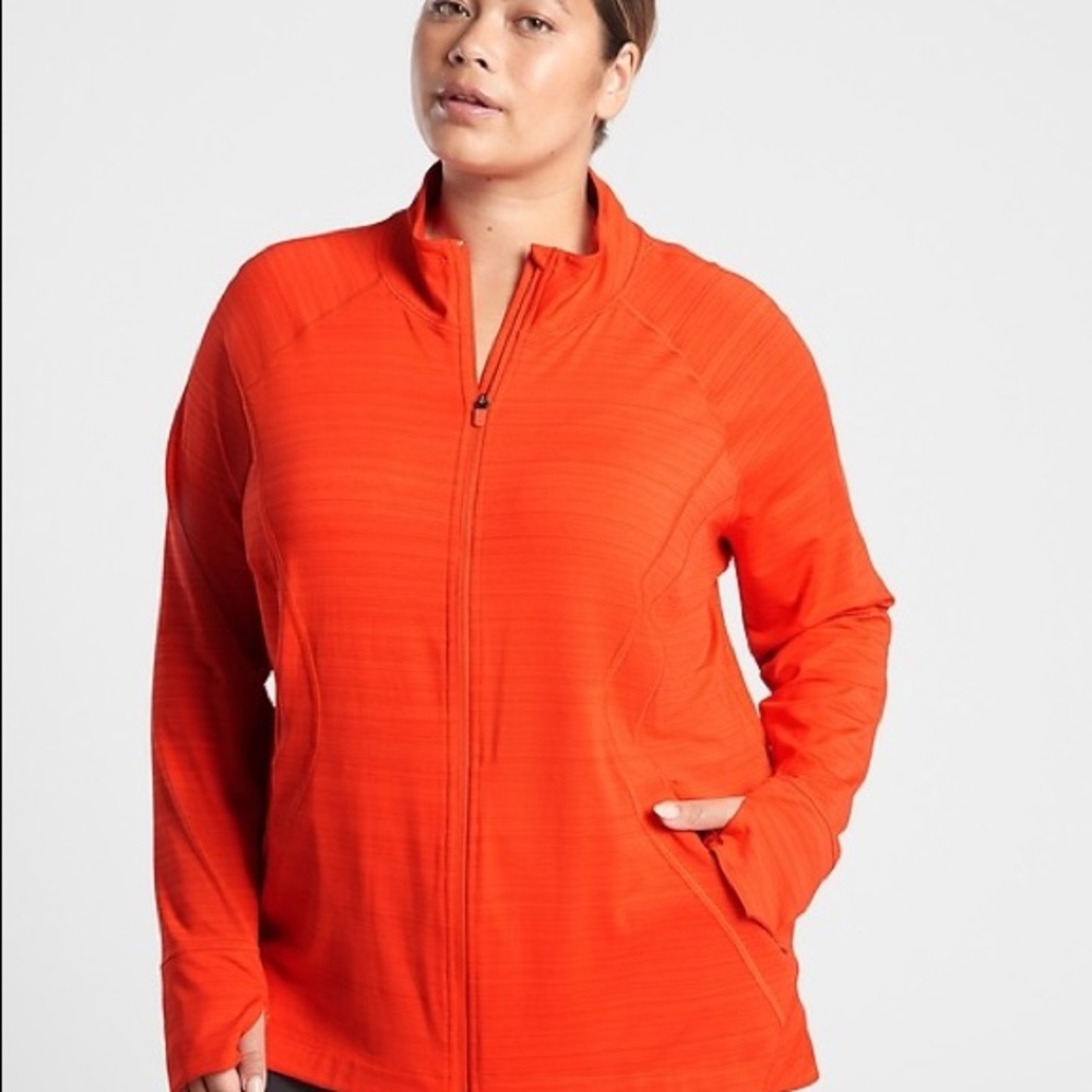 Athleta Pacifica Illume Full Zip Jacket Orange 2x